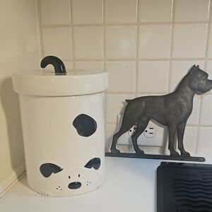 Things Remembered Playful Dog-Themed Black and White Ceramic Treat Jar "Daisy"